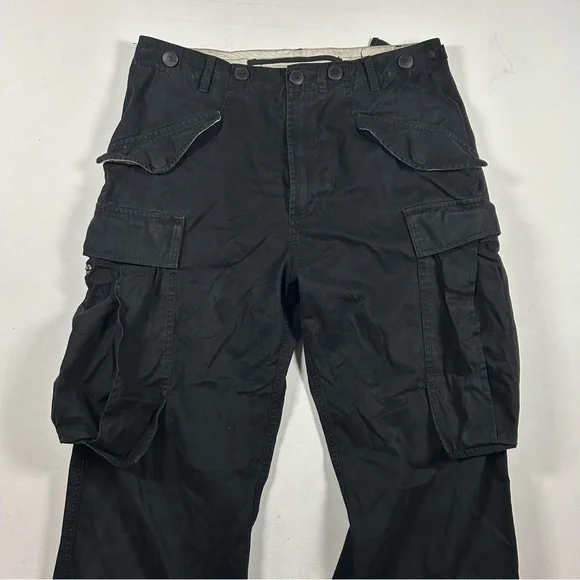Maharishi Mens Medium (32x29) Black Cargo Buckle Strap Military Tactical Pants